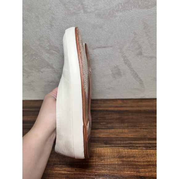 FEIT Handsewn Slippers White Leather Slip Ons Loafers Formal Quiet Luxury US 10 - Picture 8 of 11